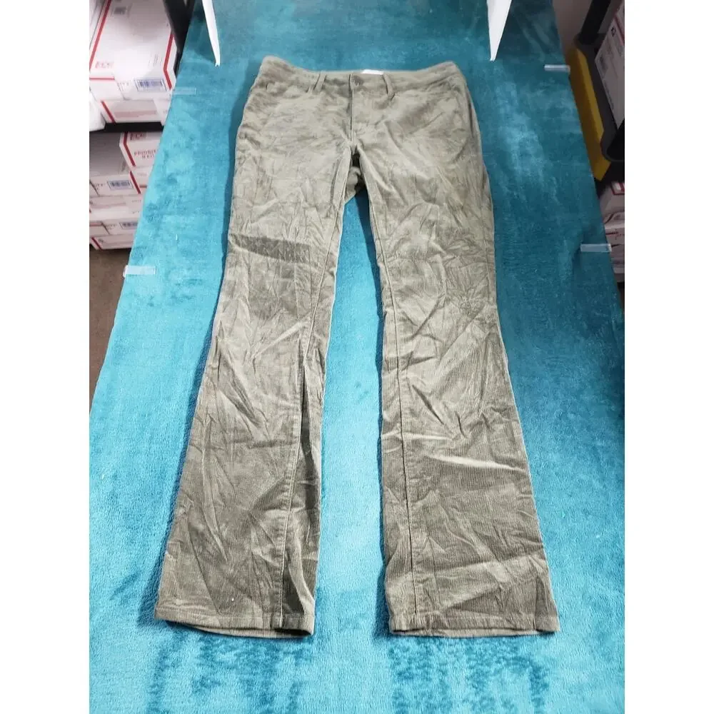 Loft Jeans Size 4 Petite Women Green Pant Corduroy Stretch Dark Mid Rise Bootcut
